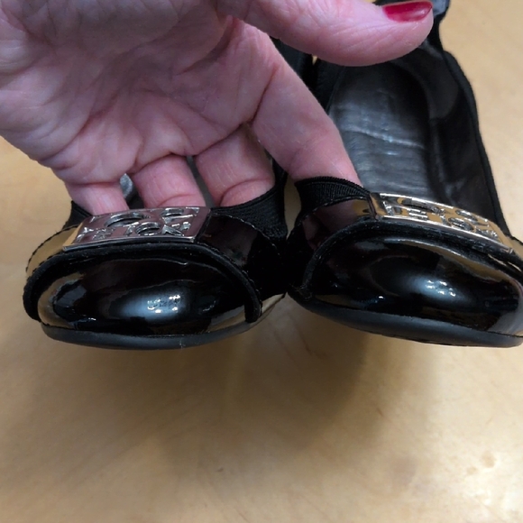 Coach Black "Dora" Ballet Flats with Silver Accents - Picture 6 of 11